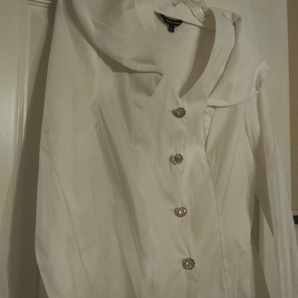 Samuel Dong Collared Button Down Top M - Picture 6 of 7